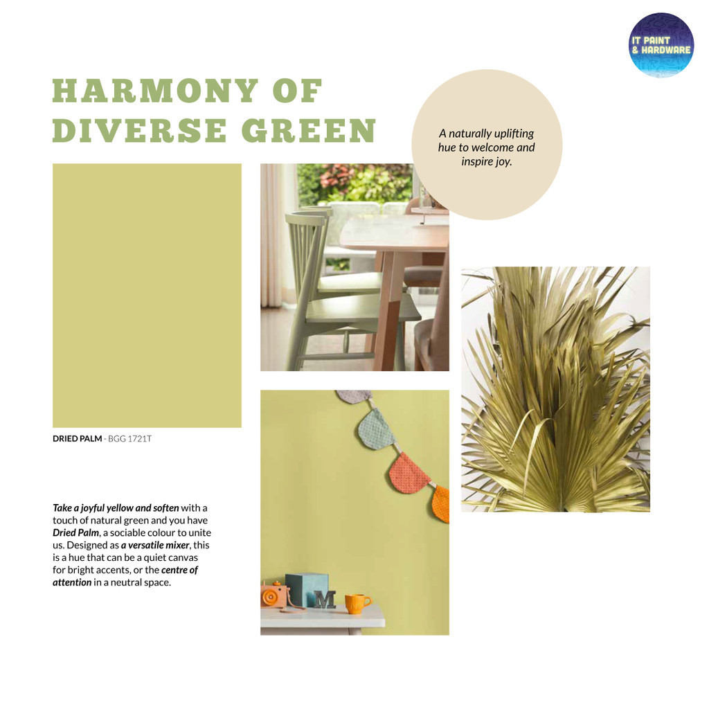 [DRIED PALM] 5 Liter MCI Paint Interior Blue-i Gold Baoma Optisheen for Indoor Interior Paint Cat Dalaman Rumah