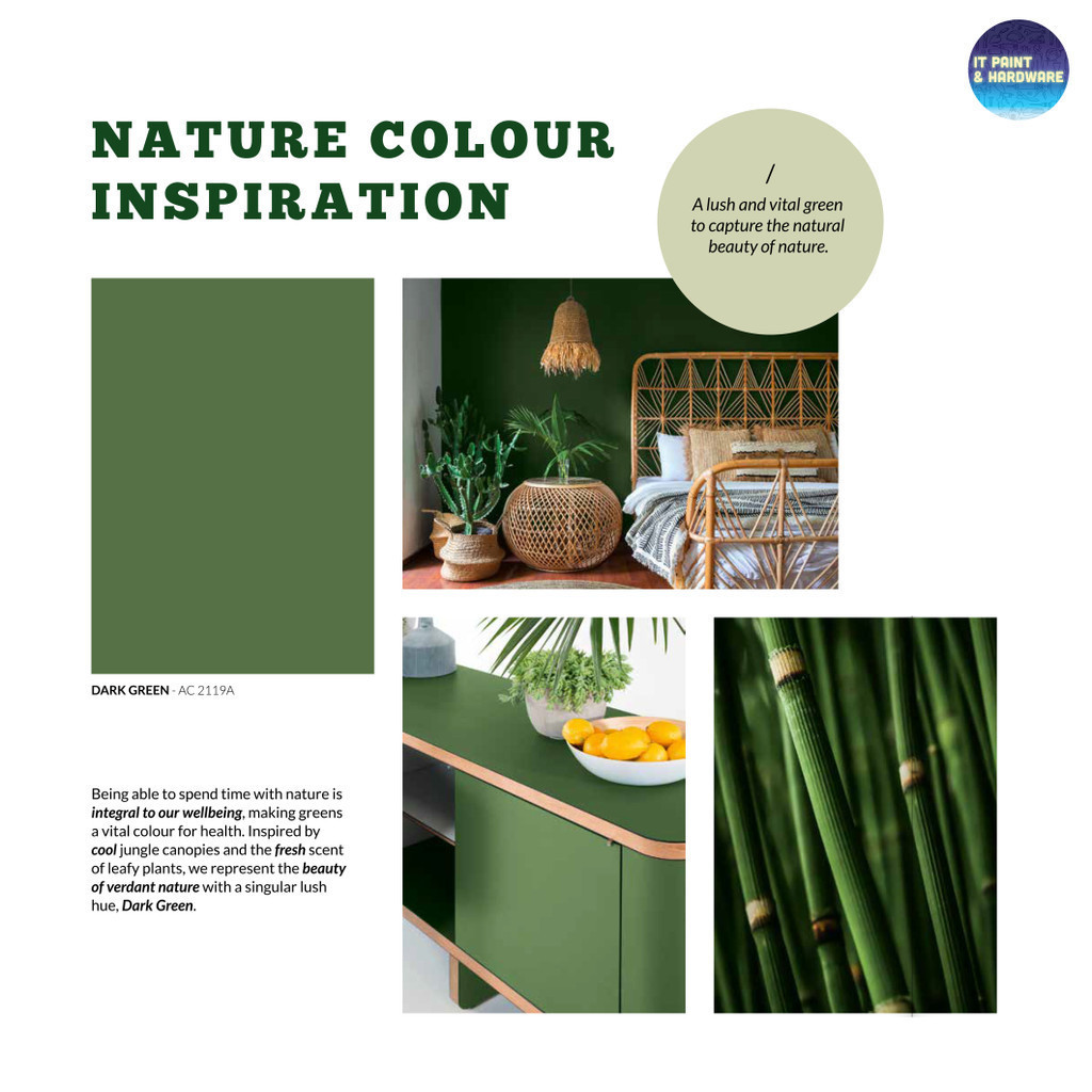 [DARK GREEN] 1 Liter MCI Paint Interior Blue-i Gold Baoma Optisheen for Indoor Interior Paint Cat Dalaman Rumah