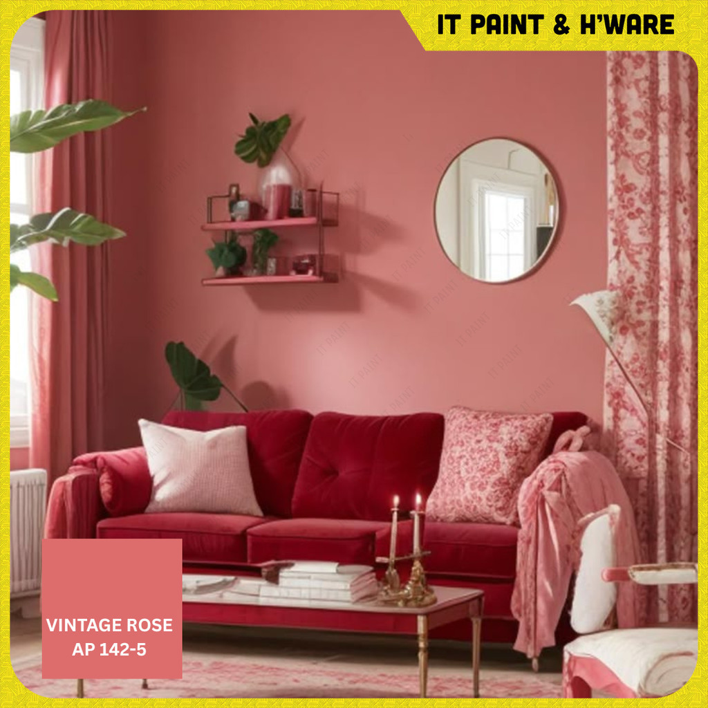 [ROSE PINK] 5 Liter MCI Paint Interior Wall Paint Cat Dalaman Rumah