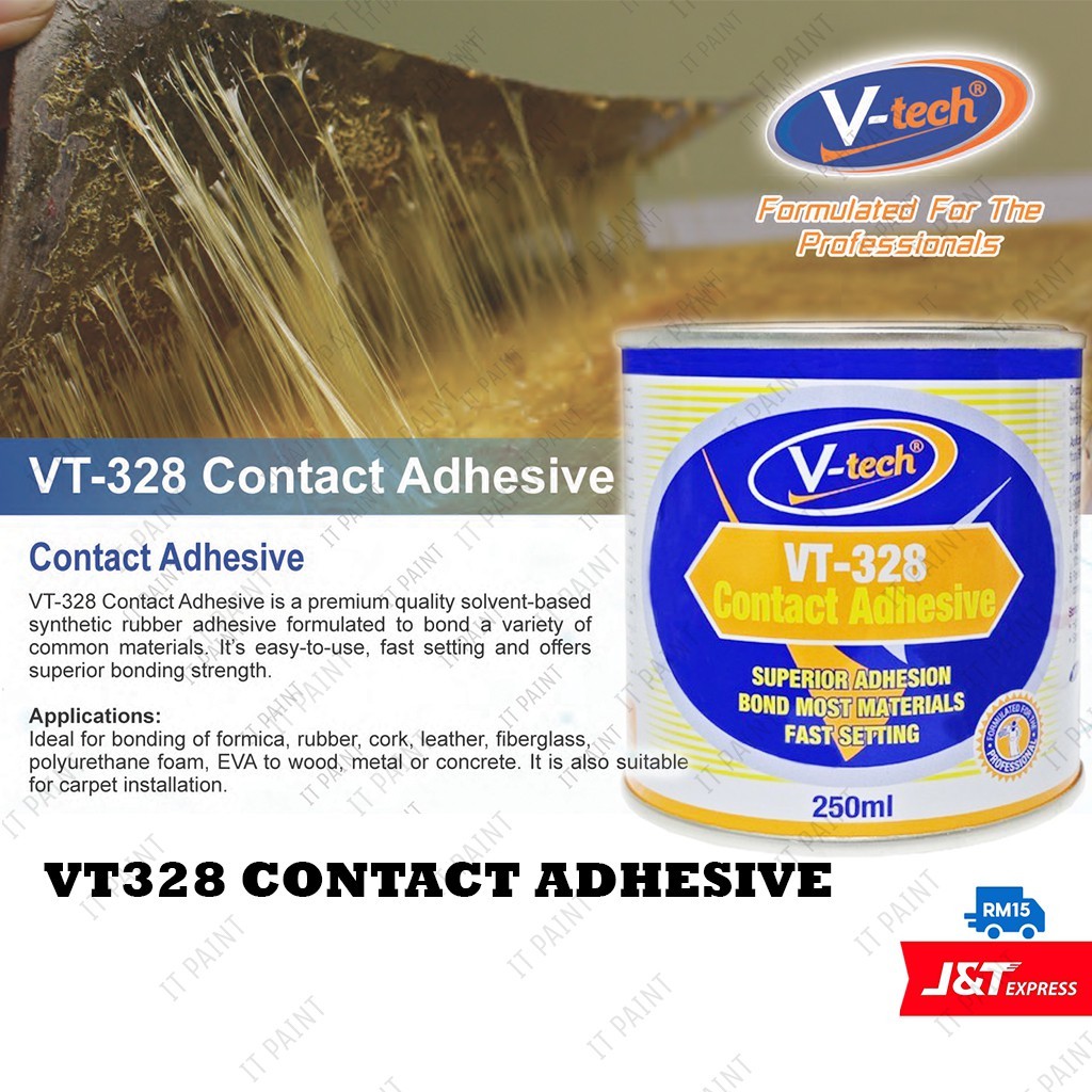 V-Tech VT-328 Contact Adhesive 250ml Formica Glue Table Laminate Glue Carpet Glue CA Glue Gam Kasut Gam Wainscoting Foam - Image 2
