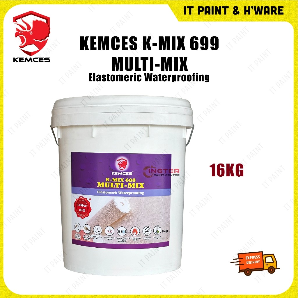 4KG & 16KG KEMCES K-MIX 688 Multi Elastomeric Waterproofing - Image 2