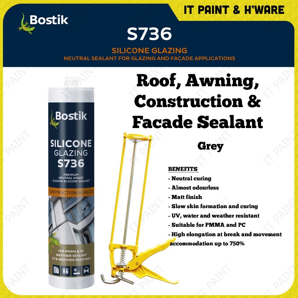 BOSTIK S736 Silcone Glazing Neutral Sealant For Contruction and Facade Applications Awning Roof
