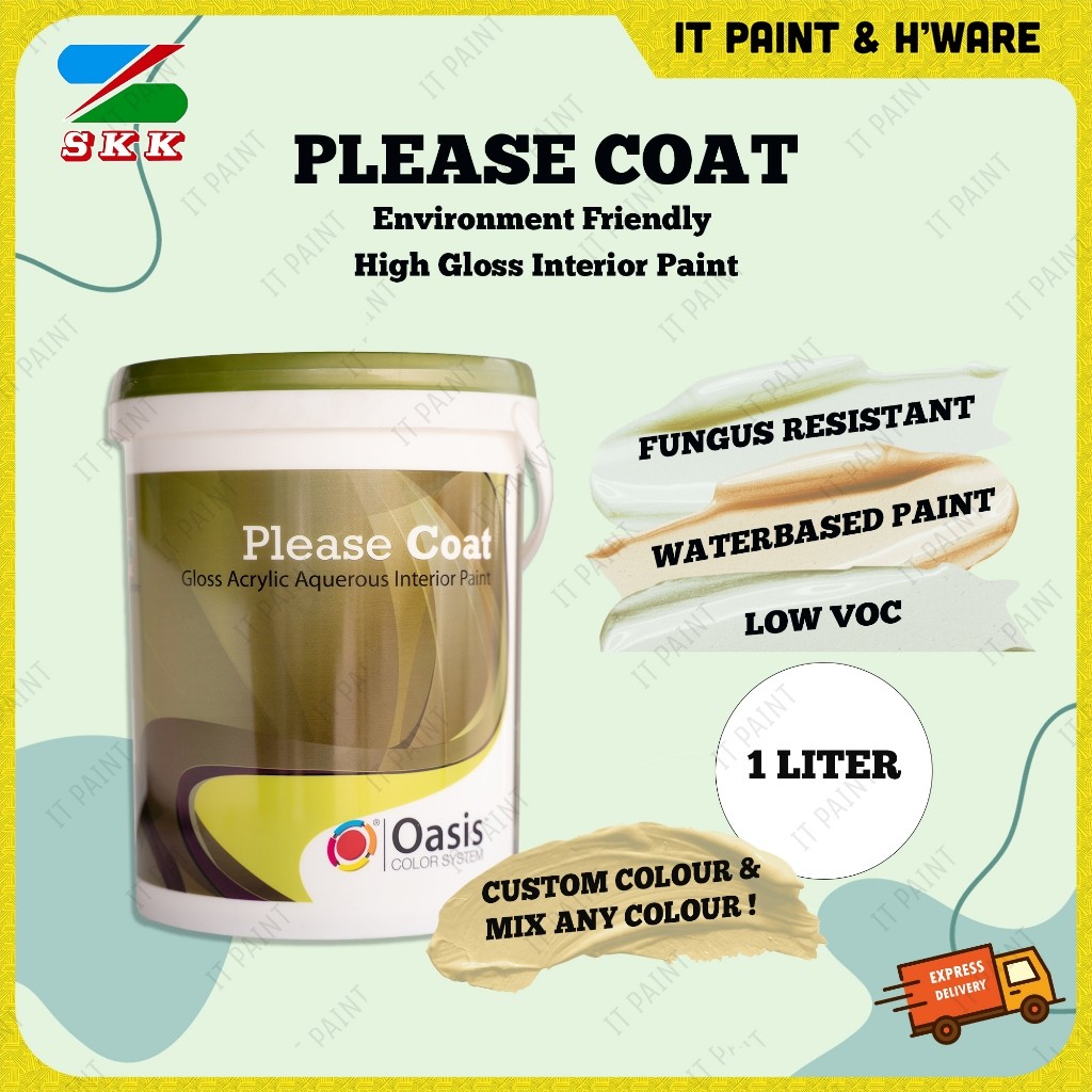 [Custom Color] 1 Liter SKK Paint Please Coat Interior High Gloss Paint | Easy Wash
