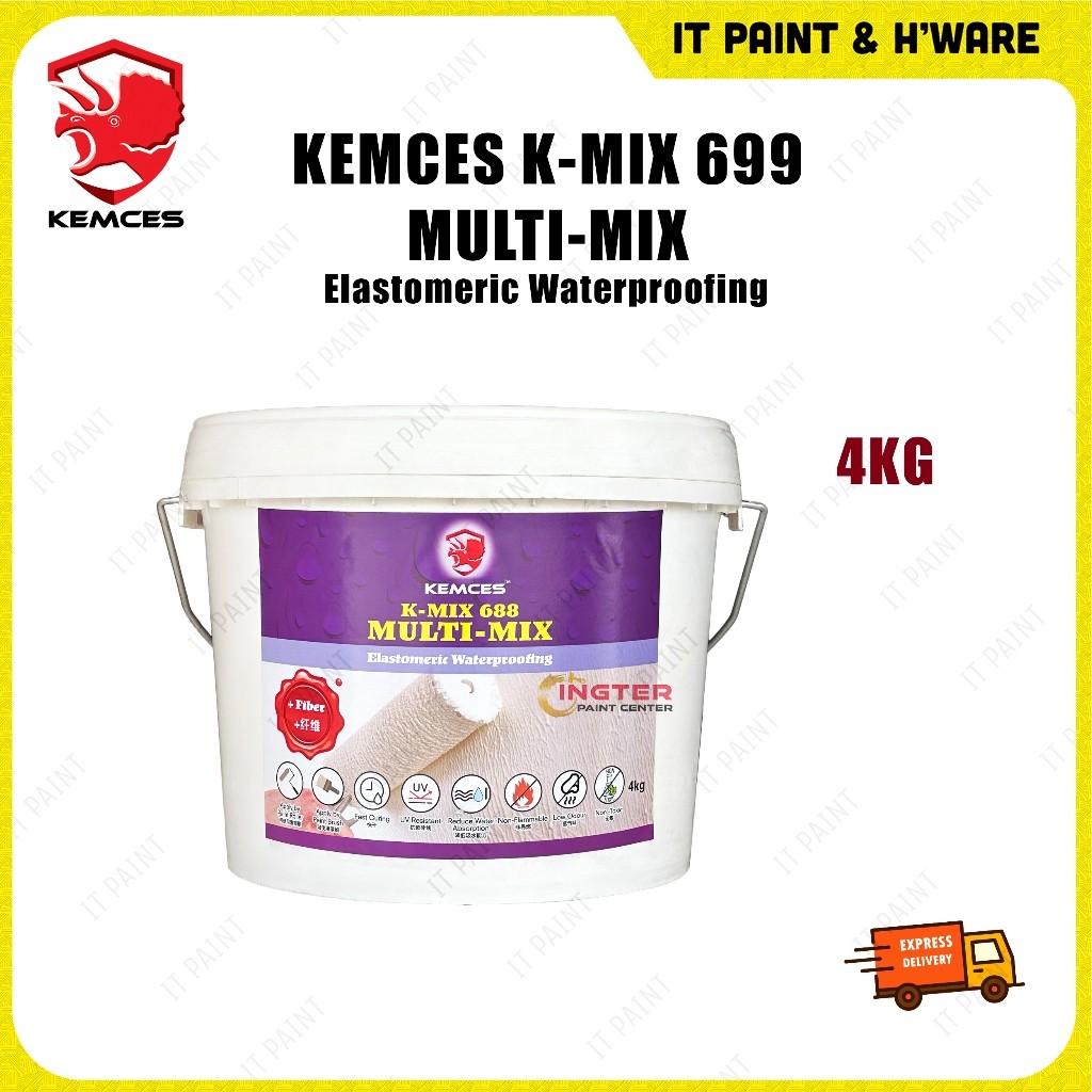 4KG & 16KG KEMCES K-MIX 688 Multi Elastomeric Waterproofing