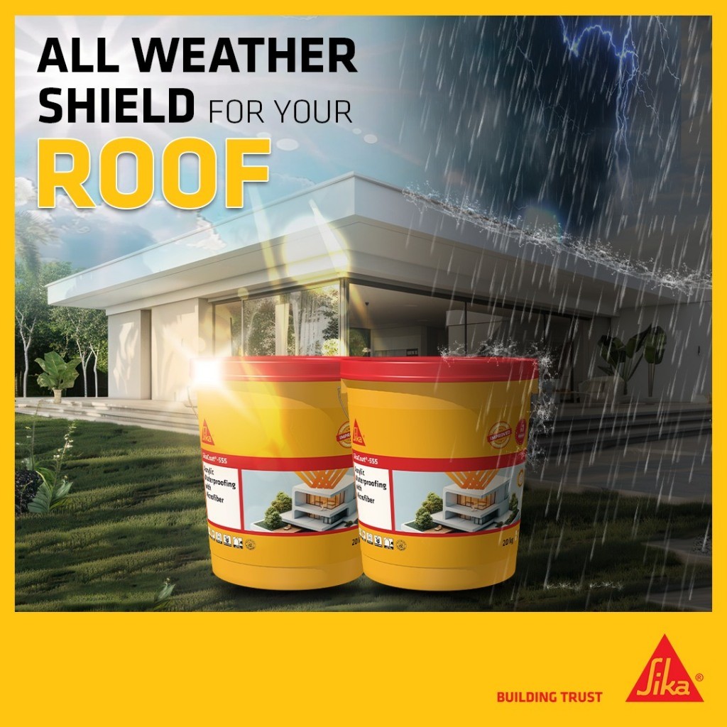 4KG & 20KG SikaCoat®-555 Super Grey Micro-fiber Reinforced Acrylic Waterproofing Coating - Image 3