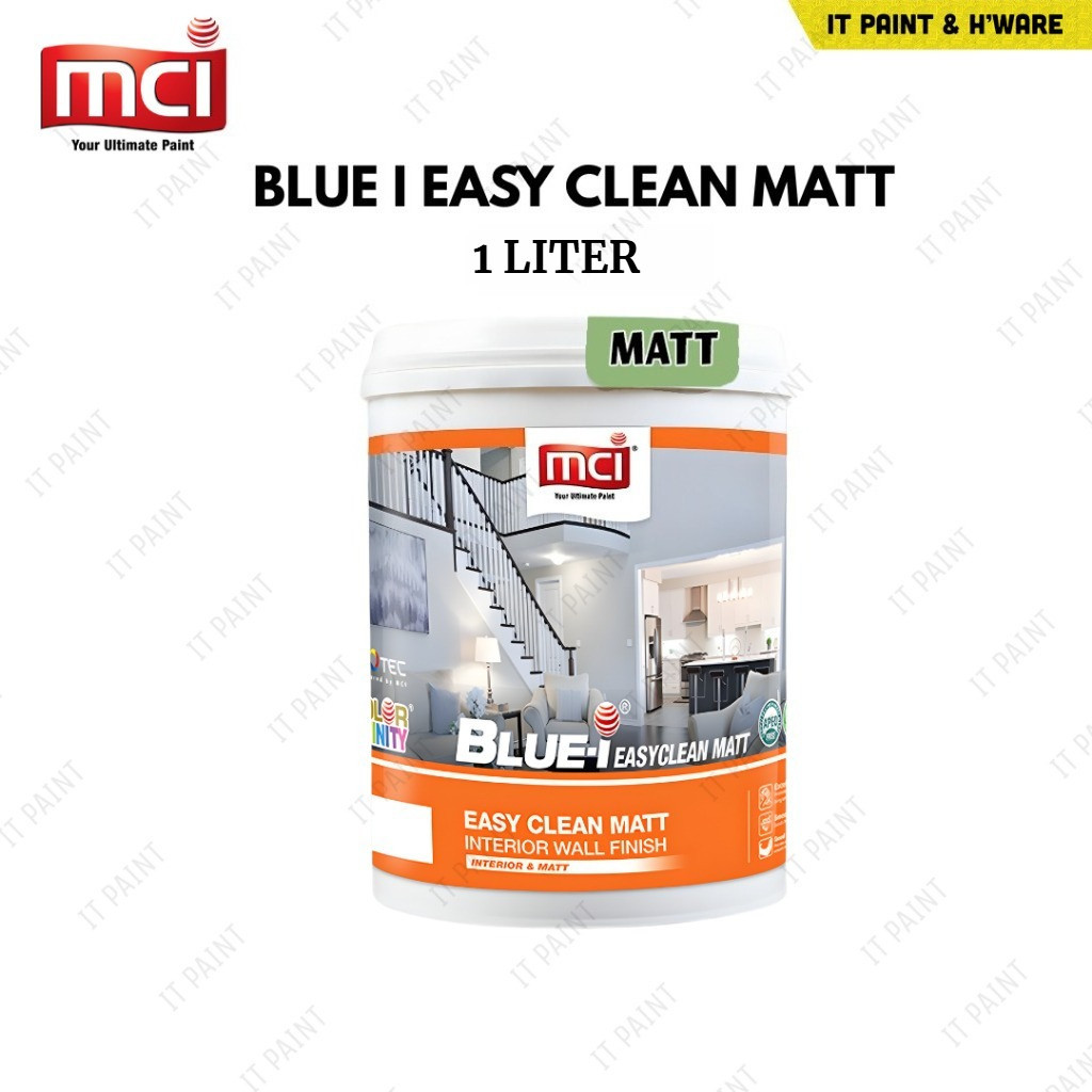 [CUSTOM] 1 Liter MCI Paint Blue-I Eacy Clean Matt for Interior Wall Paint